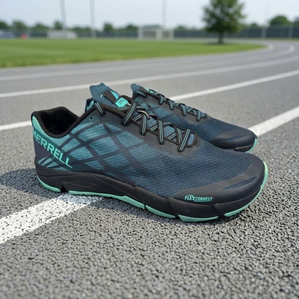 Merrell Bare Access Flex Connect Mens 10 Navy Aqua Trail Running Shoes J12555